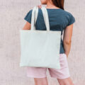 Grocery bags and patterns work well
