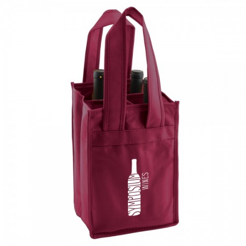 4-Bottle Reinforced Wine Bags - Merlot - W3 4-Bottle Reinforced Wine Bags - Merlot - W3