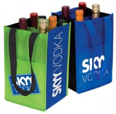 4-Bottle Contrast Wine Bags - W2