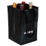 4-Bottle Contrast Wine Bags - Black - W2