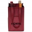 4-Bottle Contrast Wine Bags - Burgundy - W2