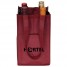 4-Bottle Contrast Wine Bags - Burgundy - W2