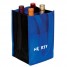 4-Bottle Contrast Wine Bags - Blue - W2