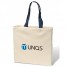 Organic Cotton American Frontier Totes - Natural with Blue Handles