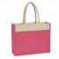 Reusable Promotional Jute Totes - Pink Poppy - JT11